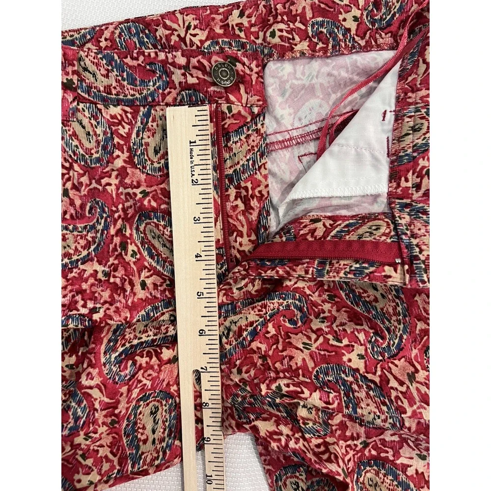 RALPH-Ralph Lauren-Ankle Pant (12) RED LABEL- Paisley-VTG-Preppy-Stretchy-EUC